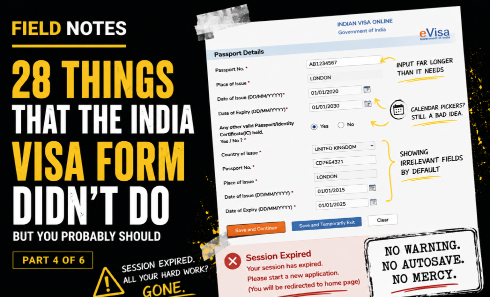The India Visa Form Autopsy: Passport Details and the Session Expiry Gotcha