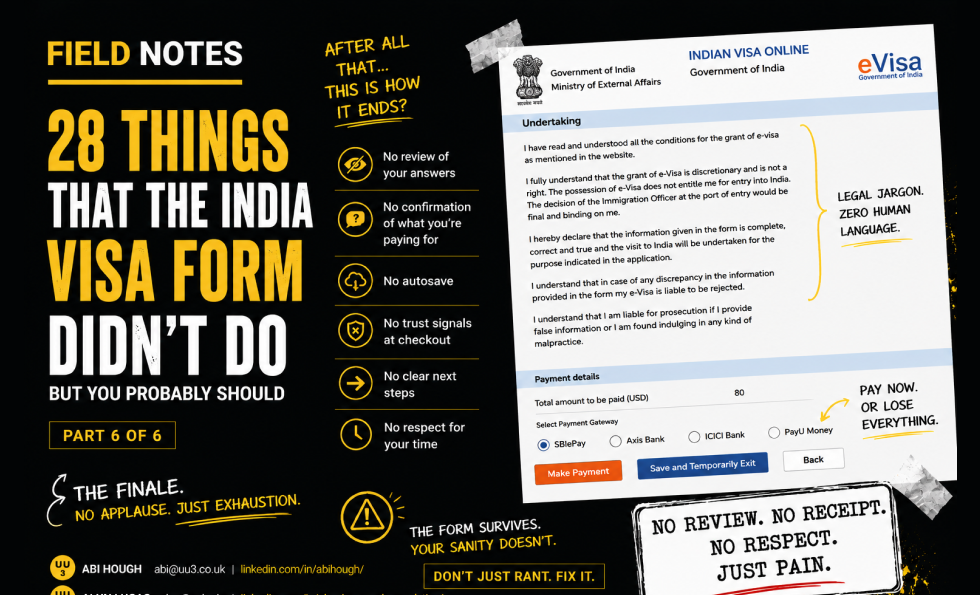 The India Visa Form Autopsy: Final Page, Broken Recovery and Defaults from Hell